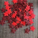 50 vnt Kalėdiniai Papuo&scaron;imai Namu Dekoravimui Medžiagos.,  50 vnt RedBlack Star
