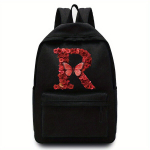 Erdvus Personalizuotas Raudonas Rožių Inicialų Kuprinė - Mokyklai Ir Kelionėms, S
