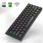 MageGee TS91 Mini 60% Žaidimų/Biuro Klaviatūra, RGB Ap&scaron;vietimas,  Juoda (BT+WIFI+KABELIS) 2000mAH