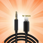 Lightning 3.5 mm AUX garso kabelis, Juoda