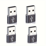 4 vnt. USB-C į USB-A adapteriai, 4 Pilka