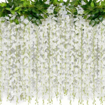 Dirbtinė Wisteria gėlių girlianda,  Baltas