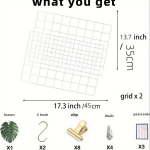 Tinklelio vielos lenta kambario sienų dekorui, Grid Wall White X2