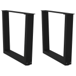 Valgomojo stalo kojos v formos 2 vnt juoda 50x(42-43,3) cm
