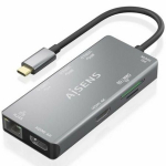 HUB AISENS USB-C DOKAS 9 IN 1 USB-C 2XHDMI RJ45 2XUSB-A 3.0 USB-A 2.0 PD