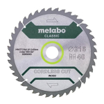 Metabo diskinis pjūklas 216 mm, 40 dantys, pjūklelio diskas
