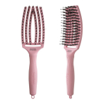 Olivia Garden Fingerbrush Mink&scaron;tas Rožinis - &Scaron;epetys plaukams su &scaron;epetėliu i&scaron; laukinių &scaron;erių, Vidutinis, Amazonės Rožė sveikatai