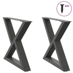 Kavos staliuko kojelės 2 vnt antracitas 60x(42-43,3) cm plienas