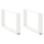 Kavos staliuko kojelės u formos 2 vnt baltos 60x(30-31) cm