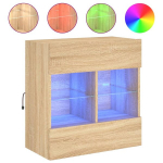 Sieninė Televizoriaus spintelė，TV spintelė，TV staliukas su LED lemputėmis, ąžuolo, 58,5x30x60,5cm CFE390500