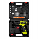 Akumuliatorinis smūginis suktuvas-gręžtuvas XTool XT-CD-01, 21,6V, 2x2Ah, 800W, su priedais ir lagaminu
