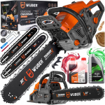 Benzininis grandininis pjūklas Wuber GCS-570, 5,7 AG, 2x kreipiančiosios (40/50 cm), 2x grandinės, 2x alyvos, 58 cm&sup3;