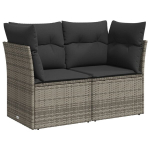 Dvivietė sodo sofa，Lauko sofa su pagalvėlėmis, pilkos spalvos, poliratanas CFE82950