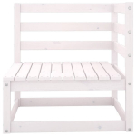 Kampinė sodo sofa，Lauko sofa, baltos spalvos, pu&scaron;ies medienos masyvas CFE58679