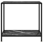 Konsolinis staliukas，konsolinis stalas, juodas, 80x35x75cm, grūdintas stiklas CFE17562
