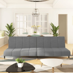 Dvivietė sofa-lova，Poilsio sofa, &scaron;viesiai pilkos spalvos, aksomas CFE61545