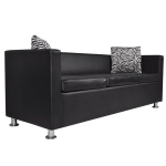 sofa，Poilsio sofa, trivietė, dirbtinė oda, juoda CFE35352