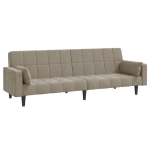 Dvivietė sofa-lova，Poilsio sofa su dvejomis pagalvėmis, pilka, aksomas CFE16549