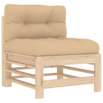 Vidurinė sofos，Poilsio sofa dalis su pagalvėlėmis, pu&scaron;ies medienos masyvas CFE13648