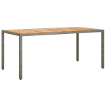 Sodo stalas，Lauko stalas, pilkas, 190x90x75cm, poliratanas ir akacija CFE589434