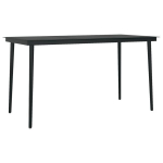 Sodo valgomojo stalas，Lauko stalas, juodas, 140x70x74cm, plienas ir stiklas CFE298871
