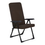 Sulankstoma sodo kėdė &bdquo;Patio Modena Black Edition&ldquo; su ruda pagalvėle, reguliuojamu atlo&scaron;u