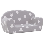 Vaiki&scaron;ka dvivietė sofa, pilka, mink&scaron;tas pliu&scaron;as, su žvaigždėmis CFE39528