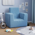 Vaiki&scaron;ka sofa，Vaikų sofa, mėlynos spalvos, mink&scaron;tas pliu&scaron;as CFE22946