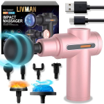 LIVMAN BX-750-H su kar&scaron;to ir &scaron;alto masažo terapija, 6 greičio režimais ir 6 keičiamomis galvutėmis, 1800mAh, 25W