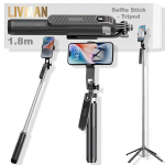 LIVMAN P180 - daugiafunkcis asmenukių lazdas ir trikojis su nuotolinio valdymo pultu, 1,8m