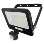 LED prožektorius GLARO 30W 3000lm IP54 NW su PIR juodas
