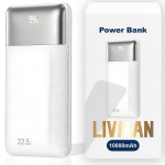 Atsarginis maitinimo &scaron;altinis ("Power Bank") LIVMAN RPP-5 - greito įkrovimo i&scaron;orinė baterija su dviem i&scaron;ėjimais, 10000mAh, 22,5W