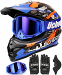 Pilno veido Dviračio Motociklų &scaron;almas 58&ndash;59 cm + akiniai +pir&scaron;tinės