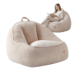 Sėdmai&scaron;is-fotelis Mark Adler Comfy 4.0 Beige &ndash; su atlo&scaron;u, velvetinis, kreminis