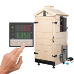 Medinė rūkykla su skaitmeniniu valdikliu kar&scaron;tam ir &scaron;altam rūkymui 200L 15&ndash;20kg vertikali dragON PLYWOOD NATURE 330351 Browin