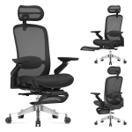 Ergonominė vadovo kėdė Mark Adler LeadPro 8.7 Black &ndash; su atrama kojoms, juoda