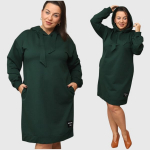 Medvilninė suknelė su ki&scaron;enėmis moterims Defend, žalia, 3XL