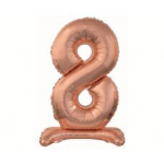 Folijinis balionas Beauty & Charm, stovimas numeris 8, rožinis auksas, 74 cm