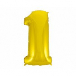 Folijinis balionas Beauty & Charm numeris 1, auksinis, 92 cm