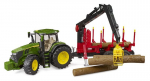John Deere 7R 350 traktorius su mi&scaron;ko priekaba ir rąstais Bruder03154