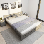 Lova su čiužiniu HARMONIJA RS 180x200 Pilka