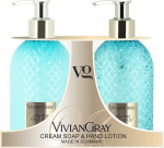 Skystas kremas-muilas ir rankų losjonas Vivian Gray Gemstone Jasmine & Patchouli, 2 x 300 ml
