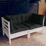 Dvivietė sodo sofa su antracito pagalvėlėmis, pu&scaron;ies masyvas