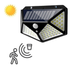 Lauko &scaron;viestuvas su saulės baterija 100 LED, 600 Lm