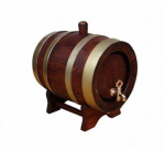 Statinė 10l tamsi su žalvariniu vožtuvu ir juodais ratlankiais + vidutinio skrudinimo