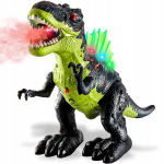 Dinozauras &scaron;vytinčia nugara ir garais i&scaron; burnos