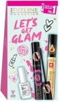 Kosmetikos rinkinys Eveline Cosmetics Lets Get Glam moterims: tu&scaron;as + nagų kondicionierius + blakstienų kondicionierius