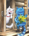 Deimantinė mozaika su rėmeliu TM Varvikas Cats - Pleasant Surprise LG270e 40x50 cm