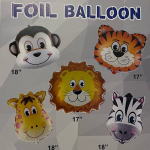 Foliniai 5 vnt. balionai gyvūnai