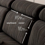1 vnt Polar Fleece elastingas sofos užvalkalas apsauginis.,  Juoda